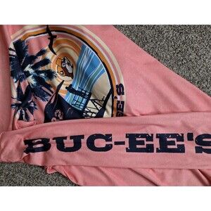 Buc-ee's Orange Size Small Graphic Long Sleeve T Shirt Tropical Lightweight